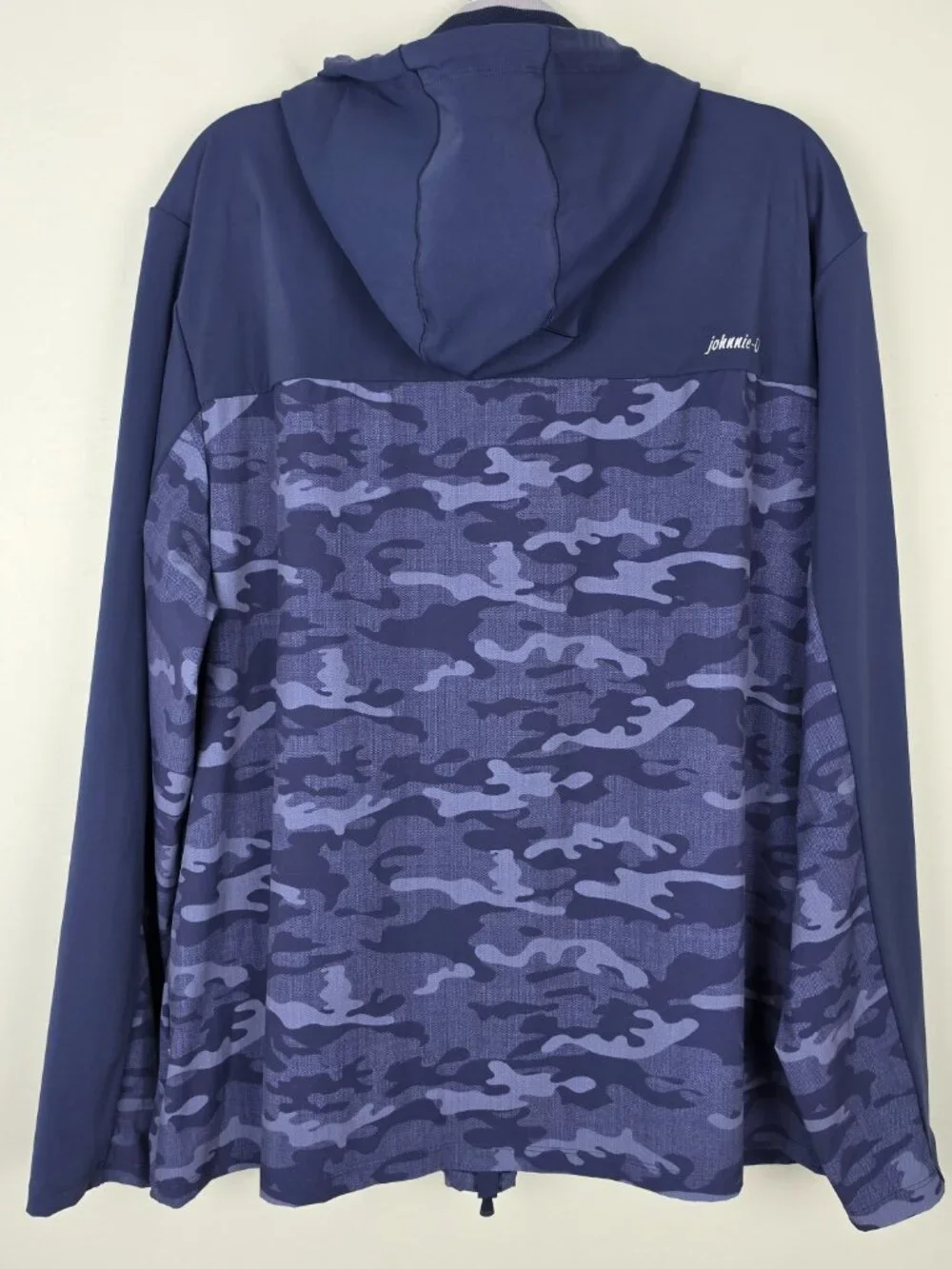 Johnnie-O Callahan Hooded Performance Camo Jacket Nylon Navy Blue Size XXL
